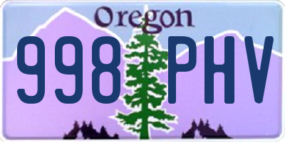 OR license plate 998PHV