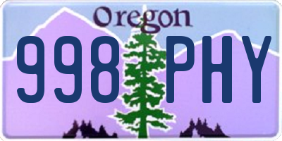 OR license plate 998PHY