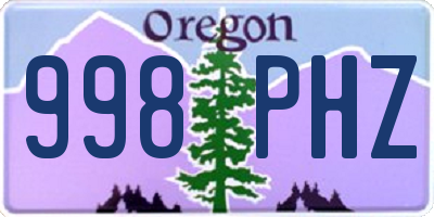 OR license plate 998PHZ