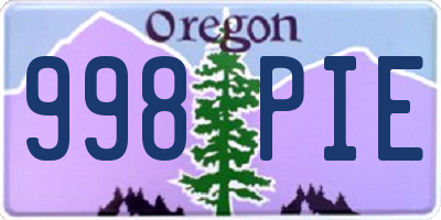 OR license plate 998PIE