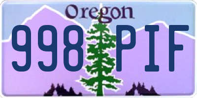 OR license plate 998PIF