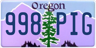 OR license plate 998PIG
