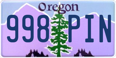 OR license plate 998PIN