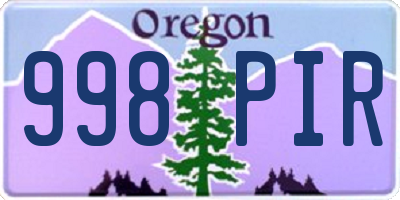 OR license plate 998PIR