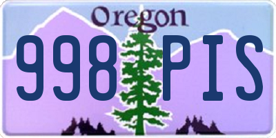 OR license plate 998PIS