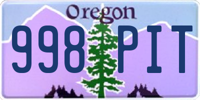 OR license plate 998PIT