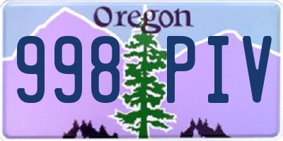 OR license plate 998PIV