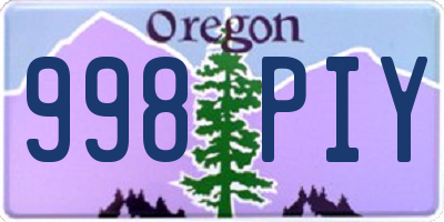 OR license plate 998PIY