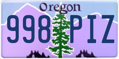 OR license plate 998PIZ