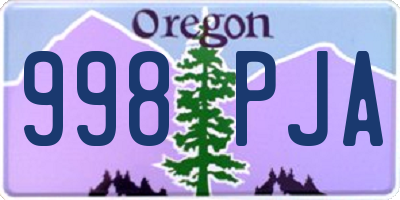 OR license plate 998PJA