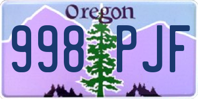 OR license plate 998PJF