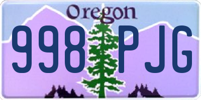 OR license plate 998PJG