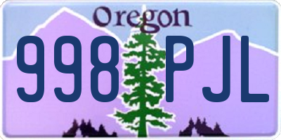 OR license plate 998PJL