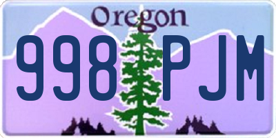 OR license plate 998PJM