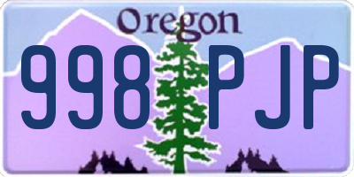 OR license plate 998PJP