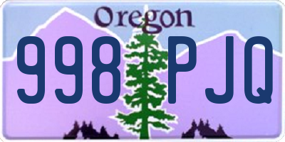 OR license plate 998PJQ