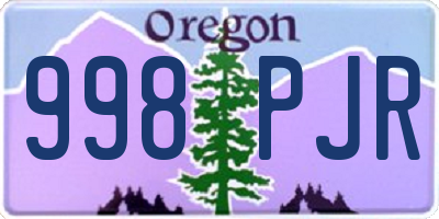 OR license plate 998PJR