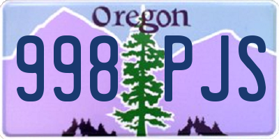 OR license plate 998PJS