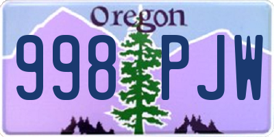OR license plate 998PJW