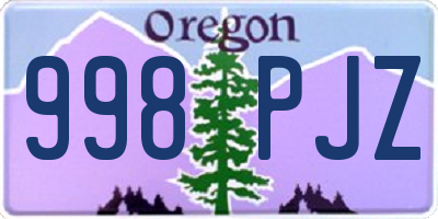 OR license plate 998PJZ
