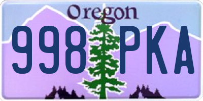 OR license plate 998PKA