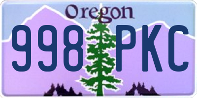 OR license plate 998PKC