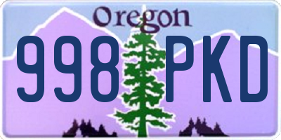 OR license plate 998PKD