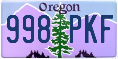 OR license plate 998PKF
