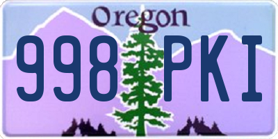 OR license plate 998PKI