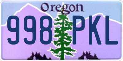 OR license plate 998PKL
