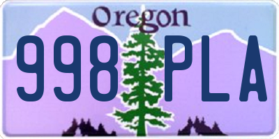 OR license plate 998PLA