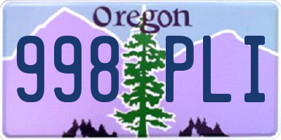 OR license plate 998PLI