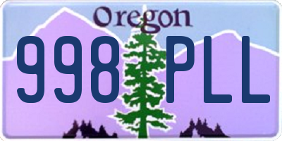 OR license plate 998PLL