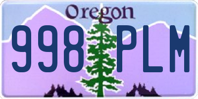 OR license plate 998PLM