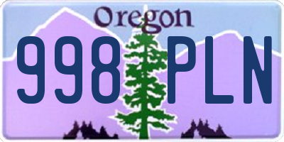 OR license plate 998PLN