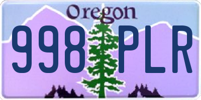 OR license plate 998PLR