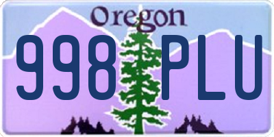OR license plate 998PLU
