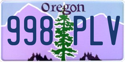 OR license plate 998PLV