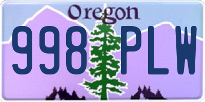 OR license plate 998PLW