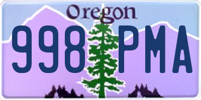 OR license plate 998PMA