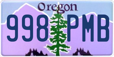 OR license plate 998PMB