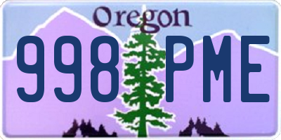 OR license plate 998PME