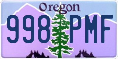 OR license plate 998PMF