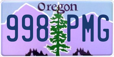 OR license plate 998PMG