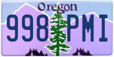 OR license plate 998PMI