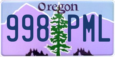 OR license plate 998PML