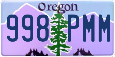 OR license plate 998PMM