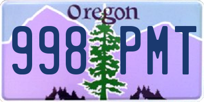 OR license plate 998PMT