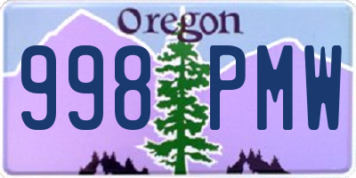 OR license plate 998PMW