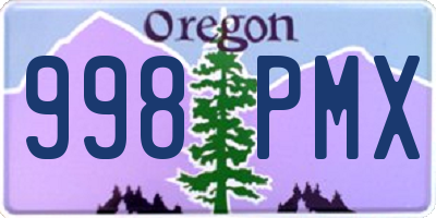 OR license plate 998PMX